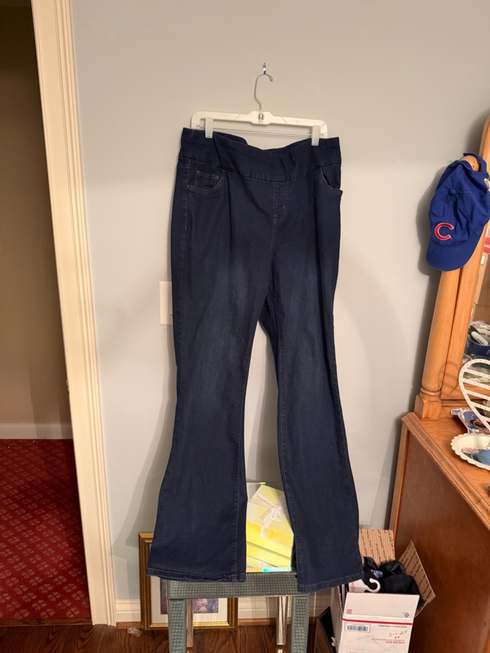 Dark Wash Flare Jeans - Navy Blue Women Within 20W Tall